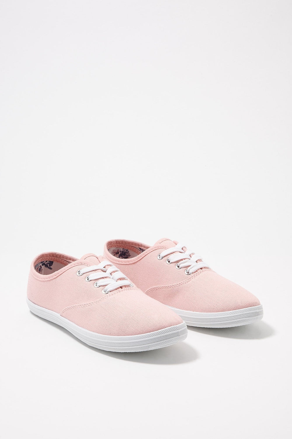 Women Classic Canvas Lace-Up Sneakers Light Pink