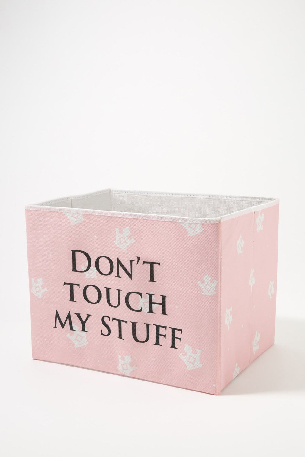 Women Don't Touch My Stuff Graphic Storage Box Light Pink
