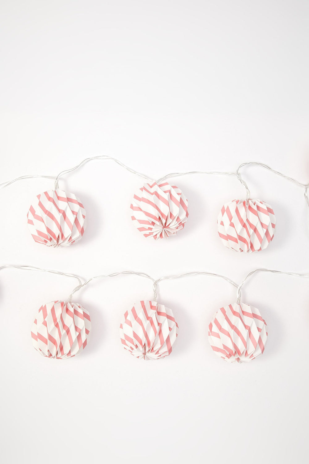 Women Paper Lantern String Lights Light Pink