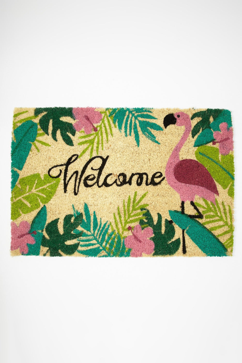 Women Tropical Welcome Outdoor Mat Light Pink