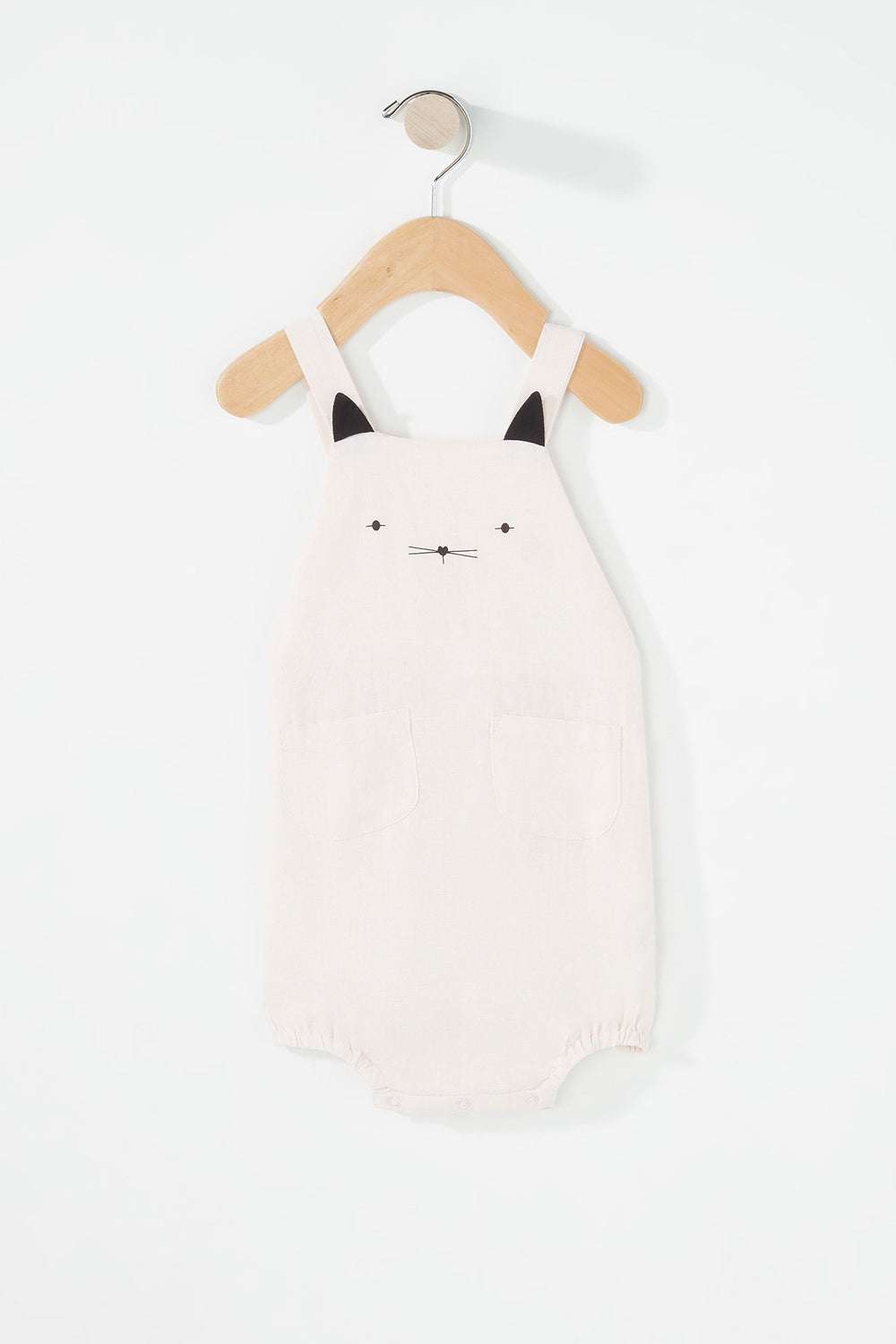 Kids Baby Girl Cat Graphic Onesie Light Pink