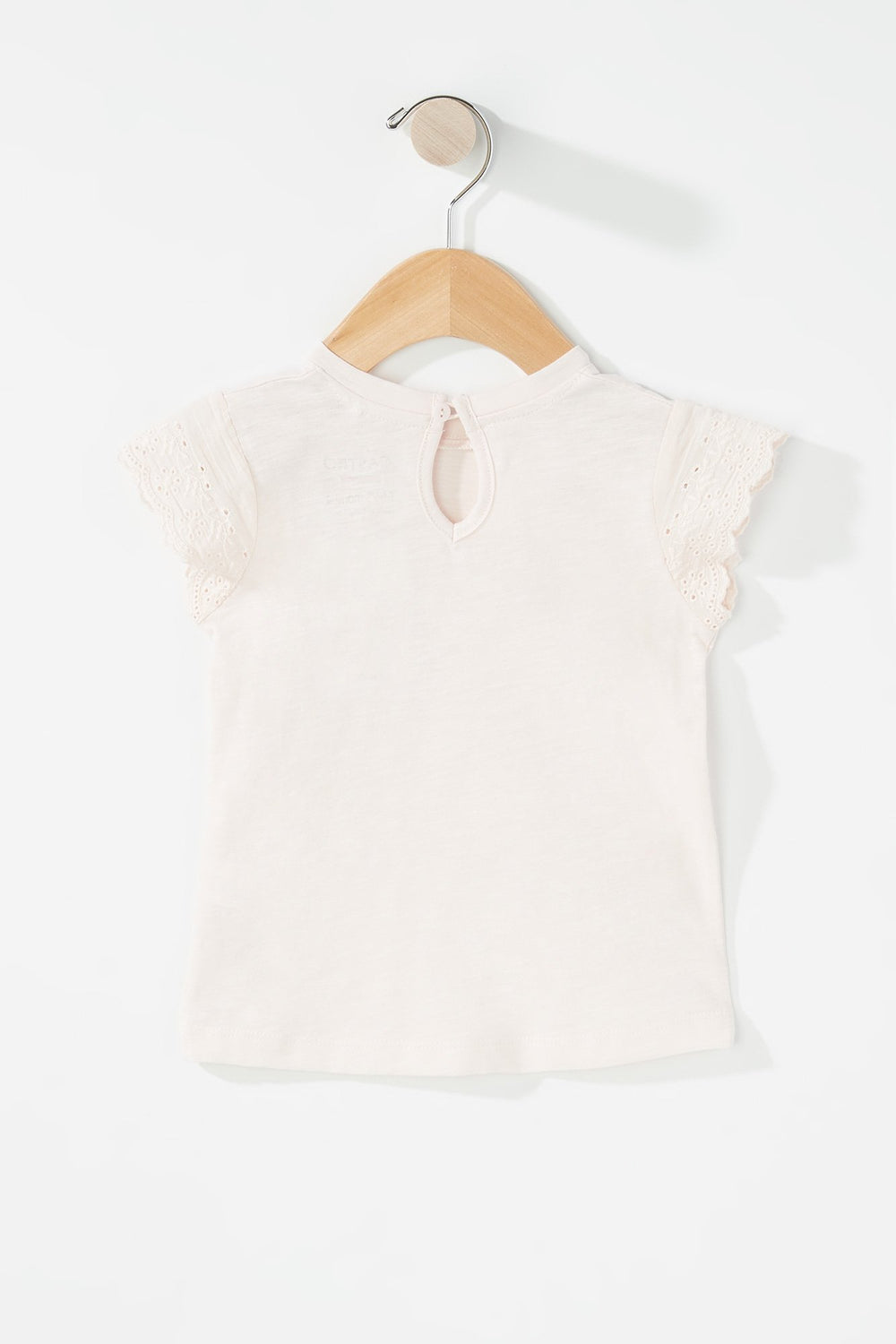 Kids Baby Girl Crochet Sleeve T-Shirt Light Pink
