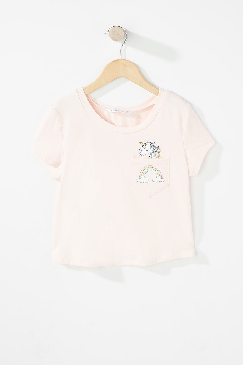Kids Girls 2-Piece Graphic T-Shirt & Short Pajama Set Light Pink