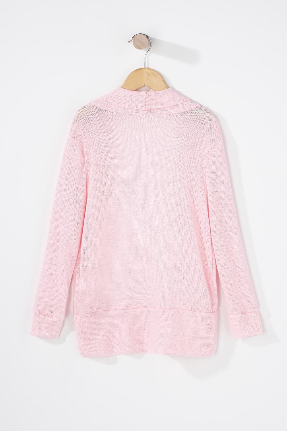 Kids Girls Basic Knit Open-Front Cardigan Light Pink