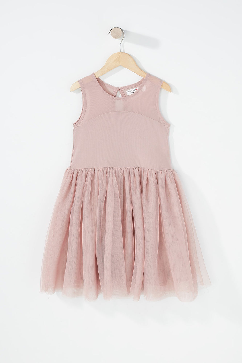 Kids Girls Mesh Tutu Pleated Dress Light Pink