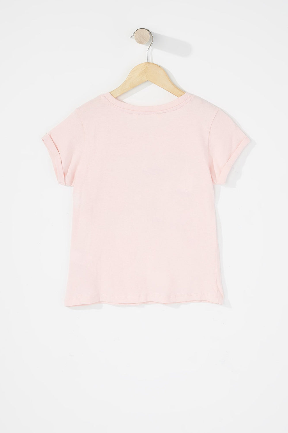 Kids Girls Nothing But Trouble Floral Graphic T-Shirt Light Pink