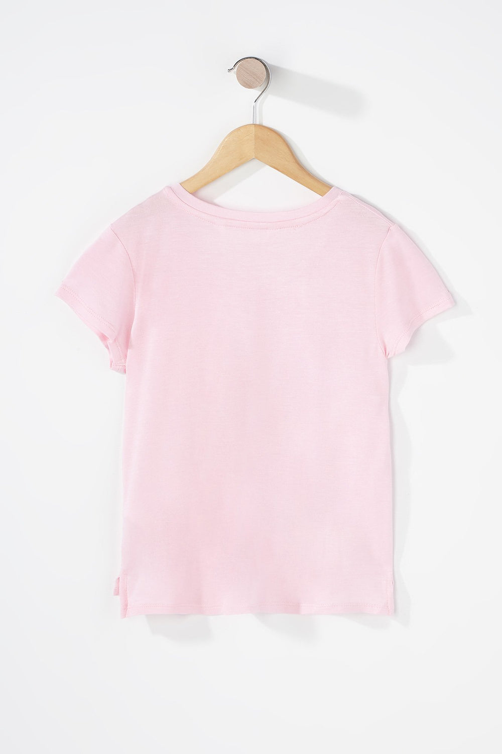 Kids Girls Scoop Neck Lightweight T-Shirt Light Pink