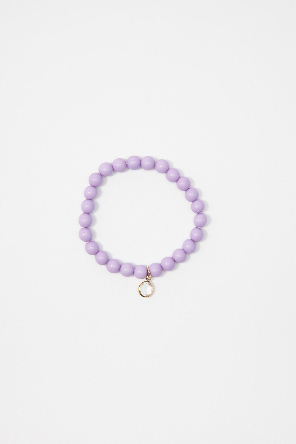 Women Beaded Charm Bracelet Lilac