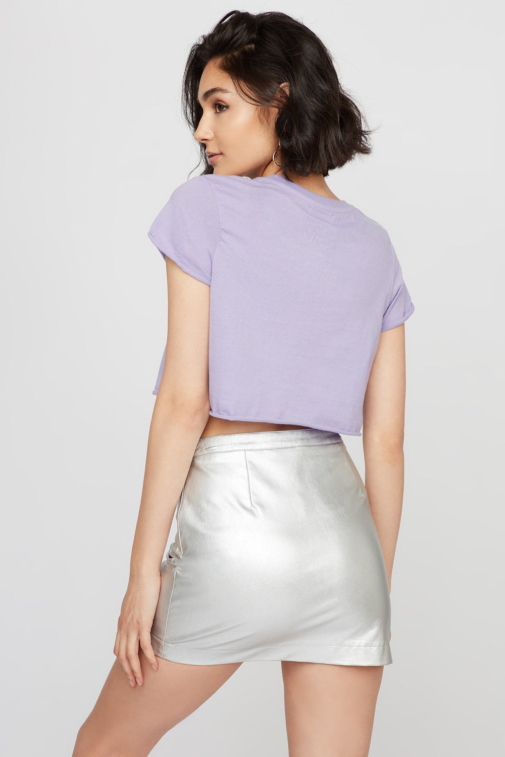 Women MTV Cropped Graphic T-Shirt Lilac