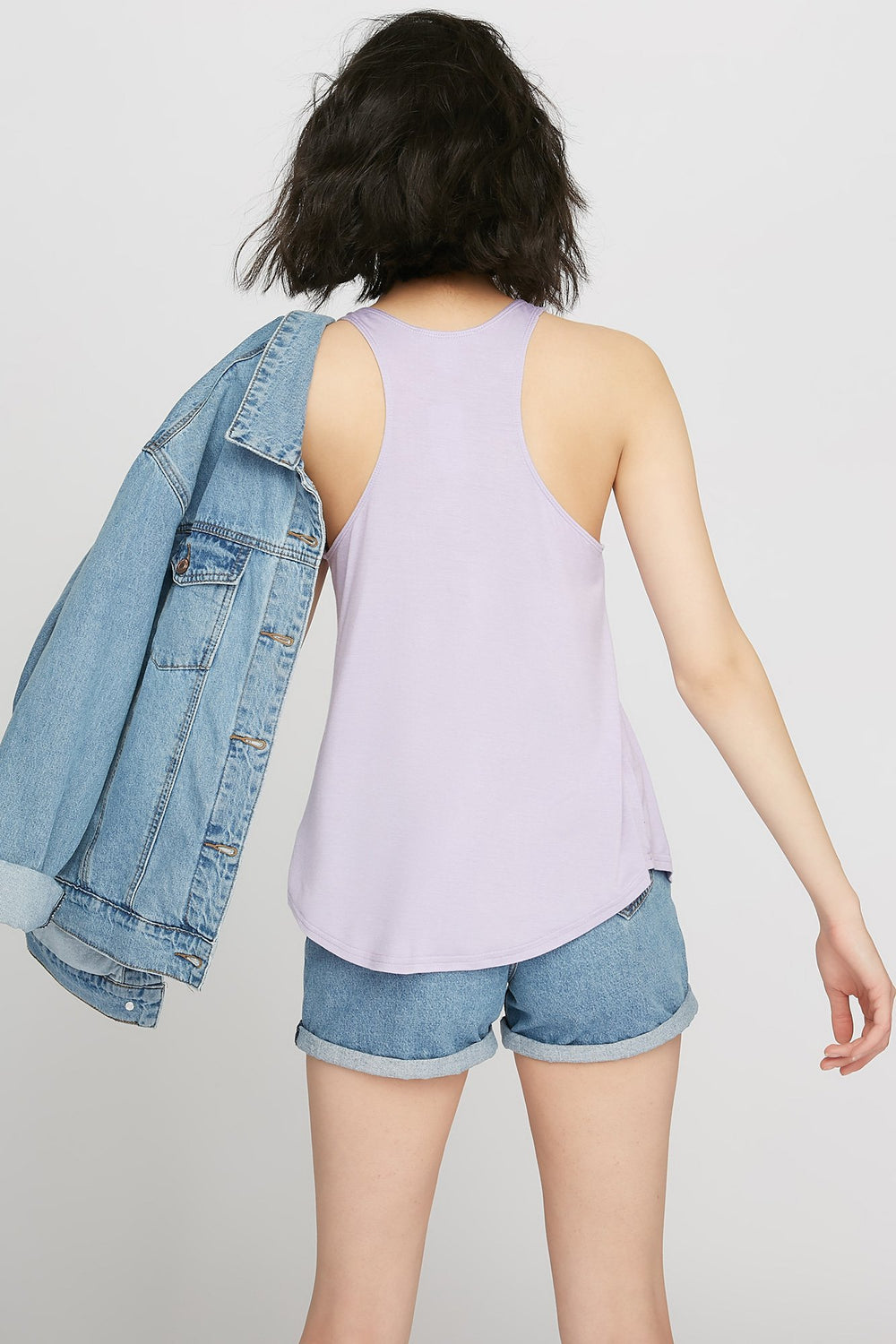 Women Oui Amour Paris Caged V-Neck Graphic Tank Lilac
