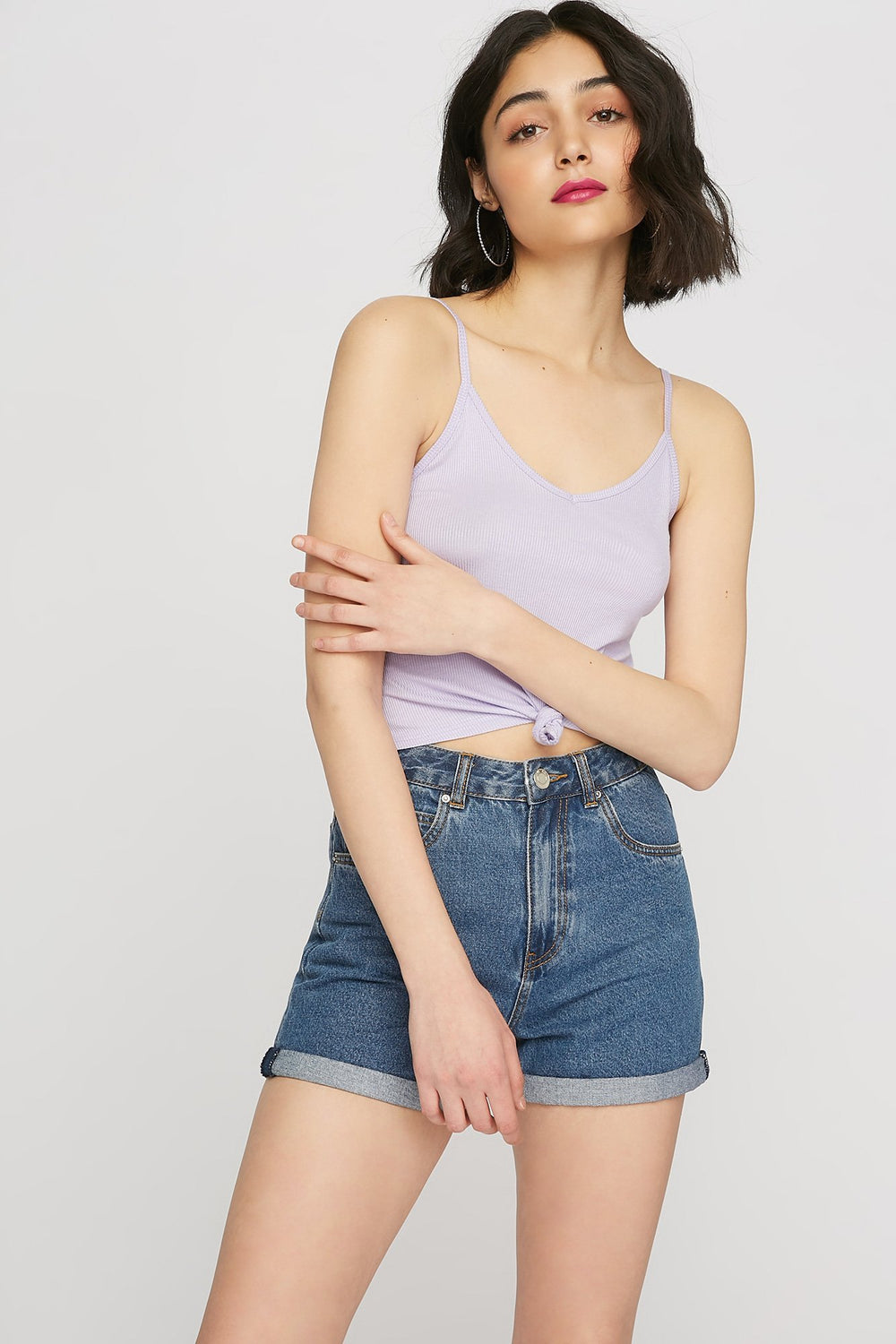 women Scoop Neck Basic Camisole Lilac