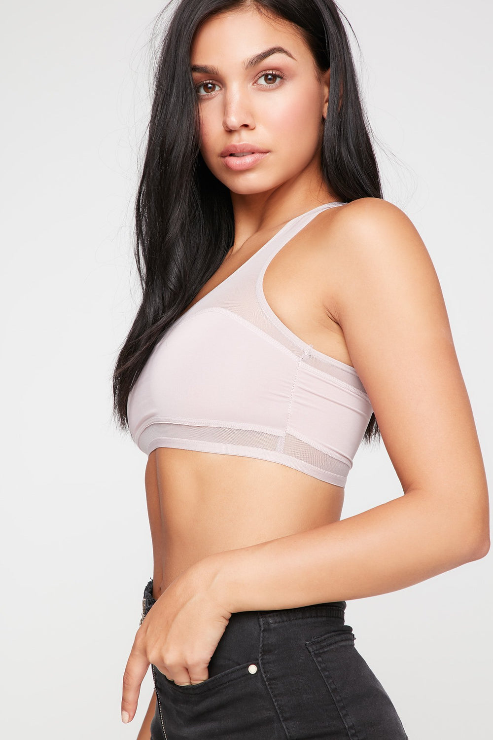 Women Soutien-gorge de sport à dos nageur en filet Lilas