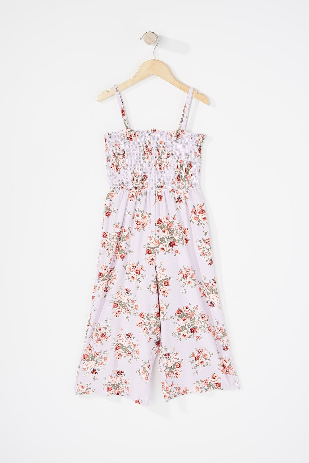 Kids Combinaison smockée fleurie sans manches pour fille Lilas