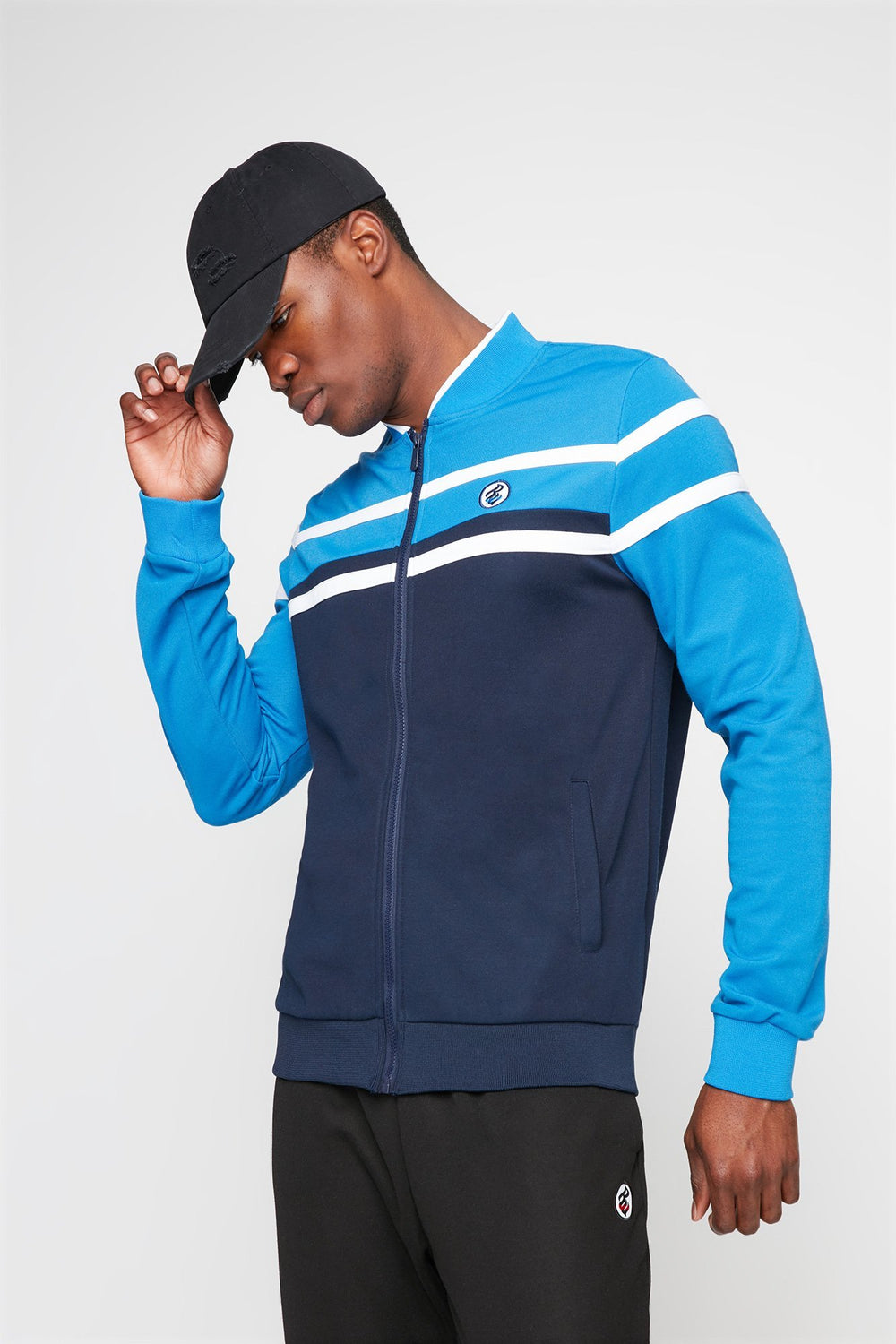 Men Blouson d'entraînement Rocawear avec blocs de couleurs Marine