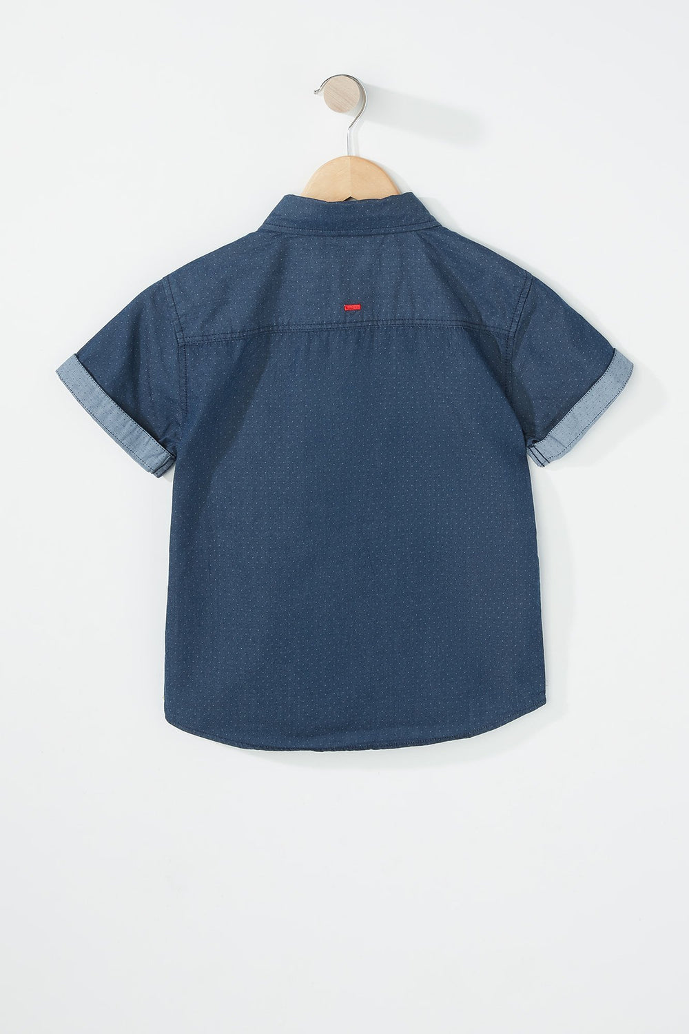 Kids Chemise boutonnée à manches courtes avec poche pour garçon Marine