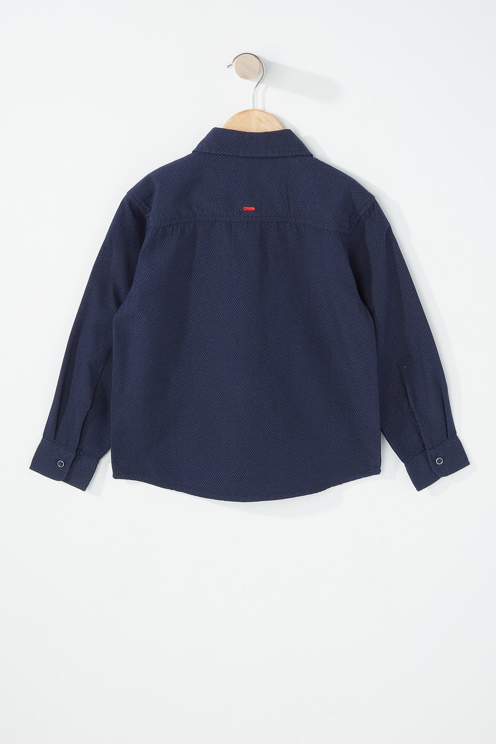 Kids Chemise boutonnée imprimée avec poche et manches longues pour garçon Marine