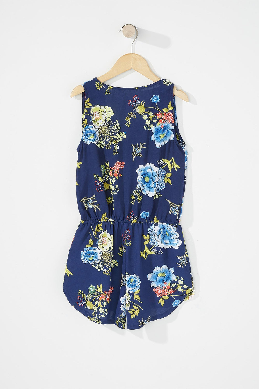 Kids Combi-short fleuri avec demi-fermeture à glissière pour fille Marine