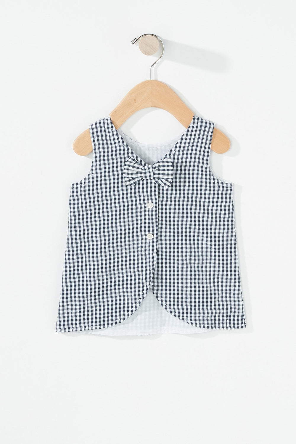Kids Ensemble deux-pièces blouse et short en guingan pour bébé fille Marine