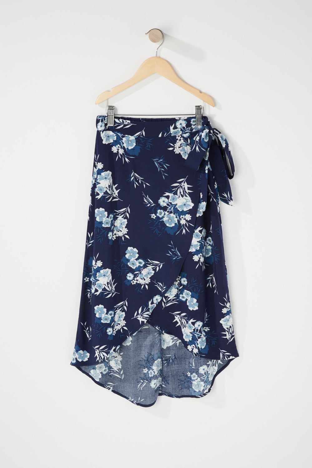 Kids Jupe maxi enveloppante fleurie à taille haute pour fille Marine