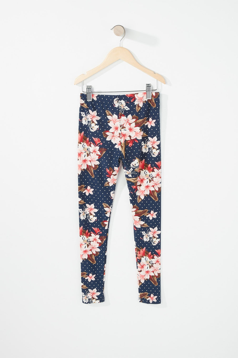 Kids Legging fleuri à pois pour fille Marine