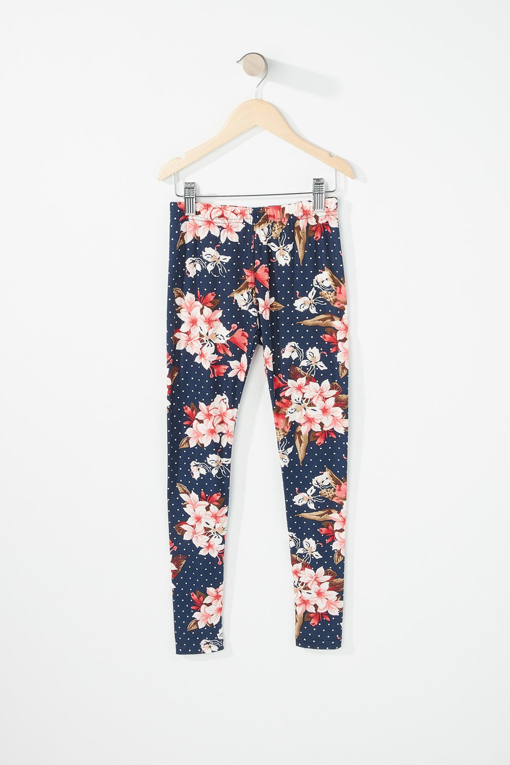 Kids Legging fleuri à pois pour fille Marine