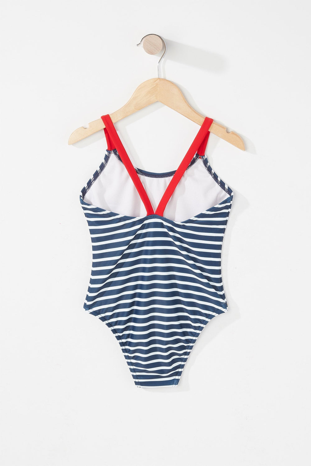 Kids Maillot de bain une-pièce rayé à imprimé Ancre pour fille Marine