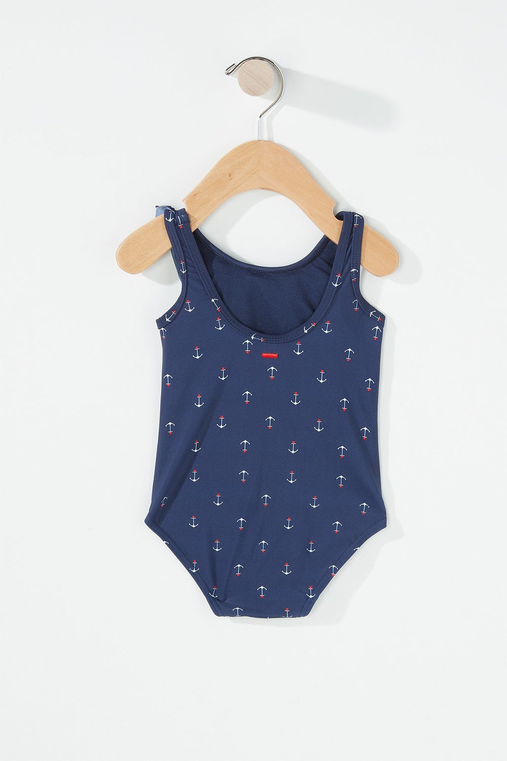 Kids Maillot de bain une-pièce volanté à imprimé Ancre pour bébé fille Marine