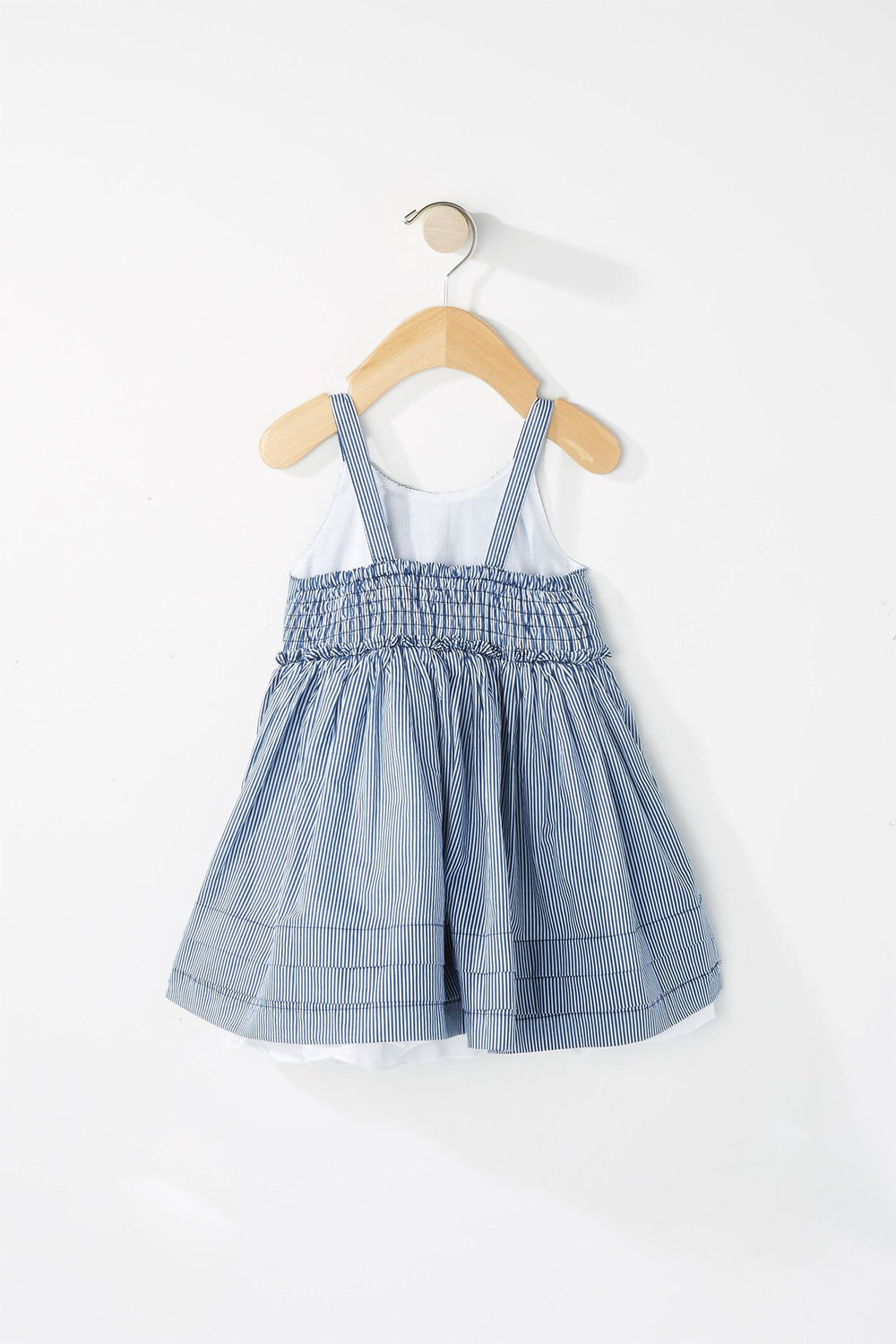 Kids Robe plissée volantée rayée pour bébé fille Marine