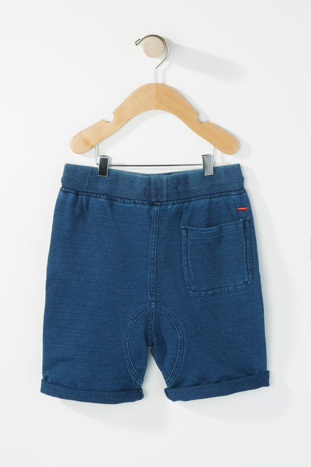 Kids Short de jogging en denim à revers roulés pour garçon Marine