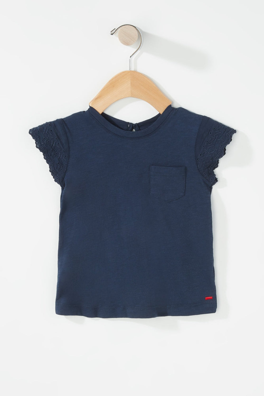 Kids T-shirt à manches crochetées pour bébé fille Marine
