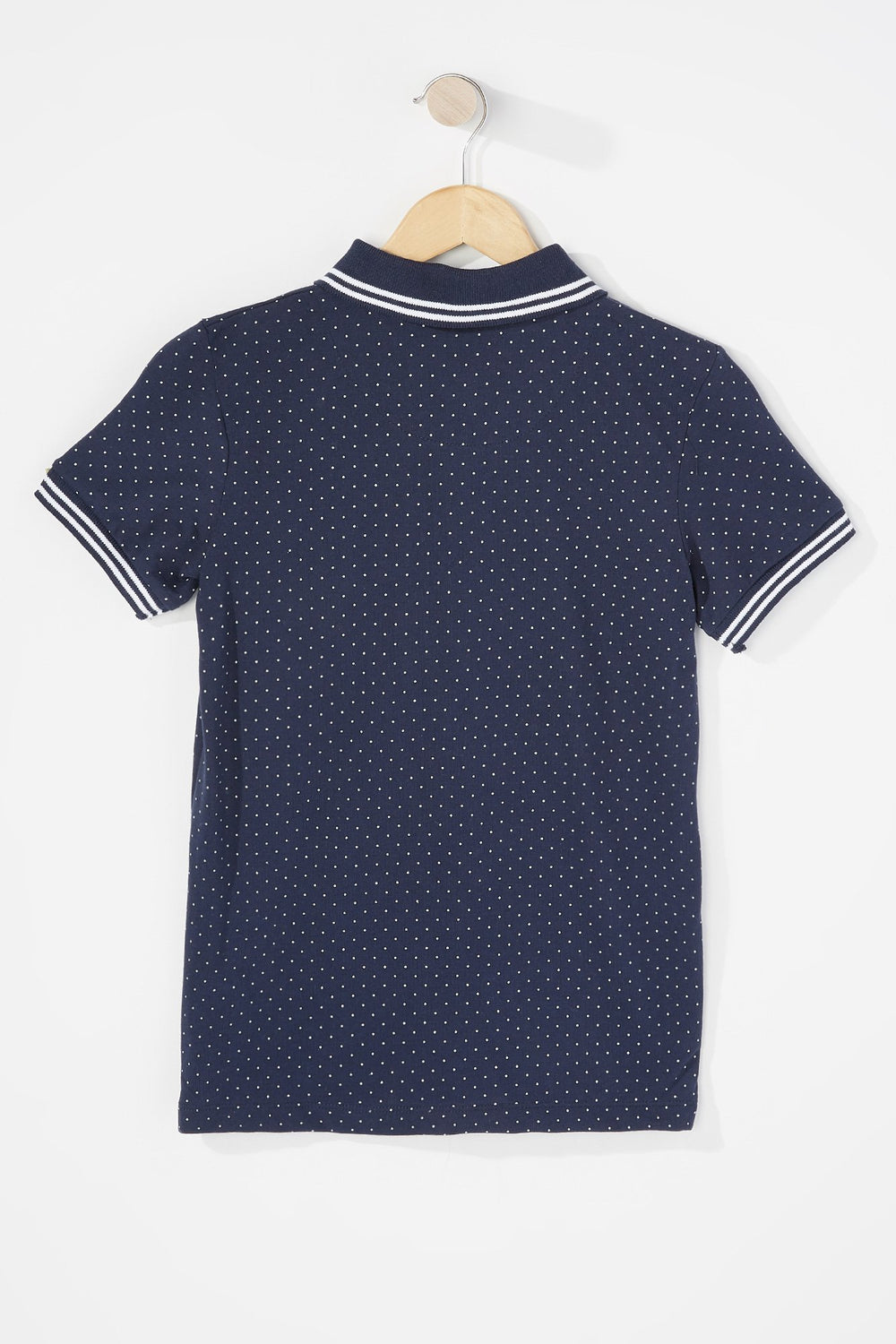 Kids T-shirt à pois avec col polo pour garçon Marine