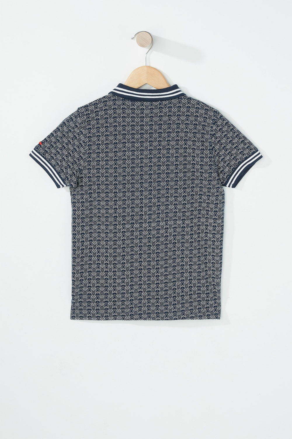 Kids T-shirt polo rayé de style universitaire pour garçon Marine