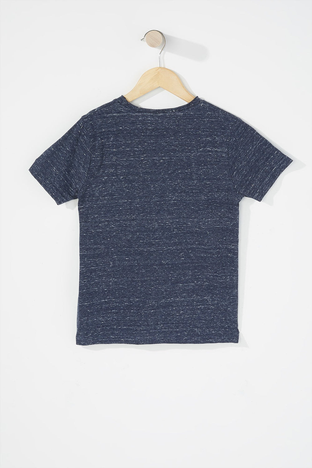 Kids T-shirt teint par espacements à encolure en V pour garçon Marine