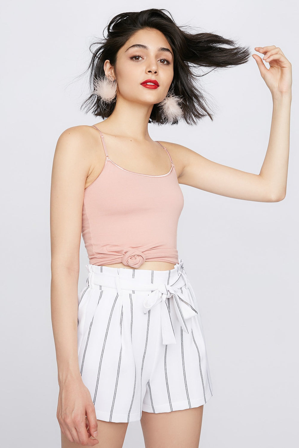 Women Camisole de base super extensible Mauve