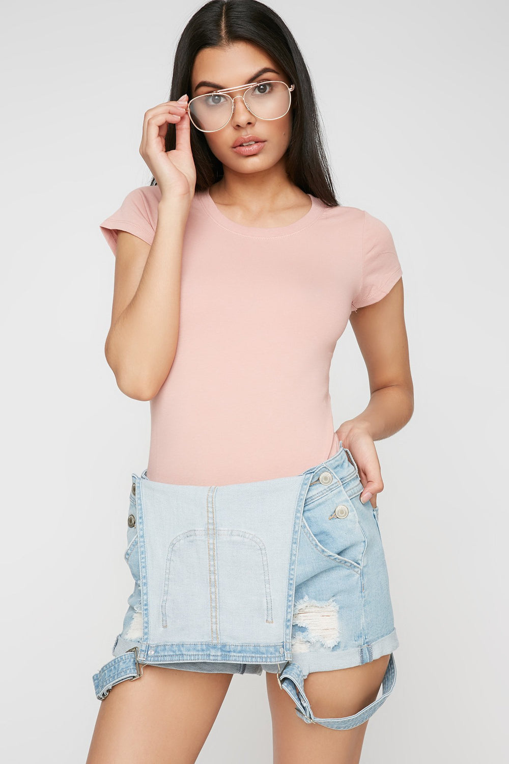Women Scoop Neck Basic T-Shirt Mauve