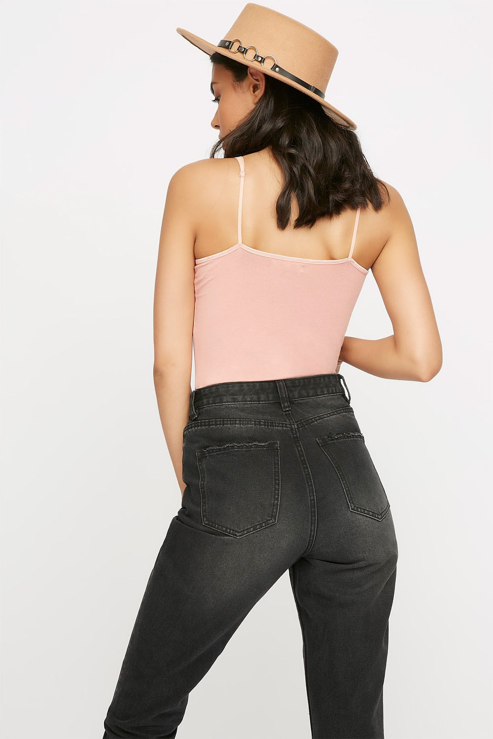 Women Scoop Neck Longline Basic Camisole Mauve
