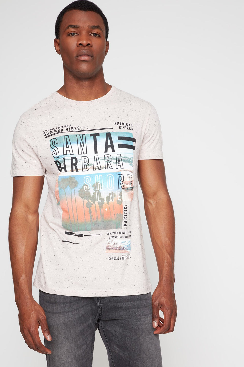 Men T-shirt à imprimé Santa Barbara Mauve