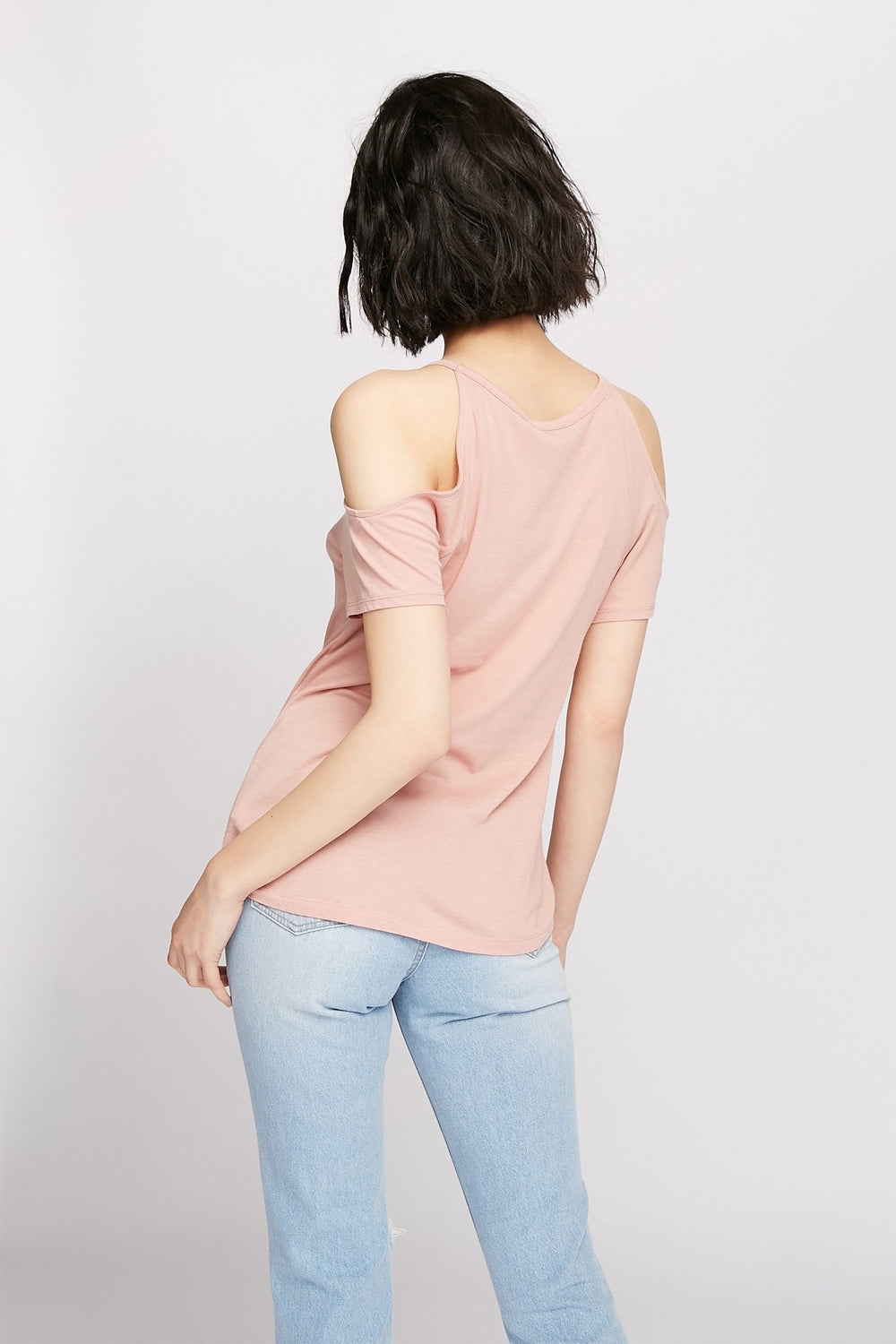 Women T-shirt lacé à épaules dénudées Mauve