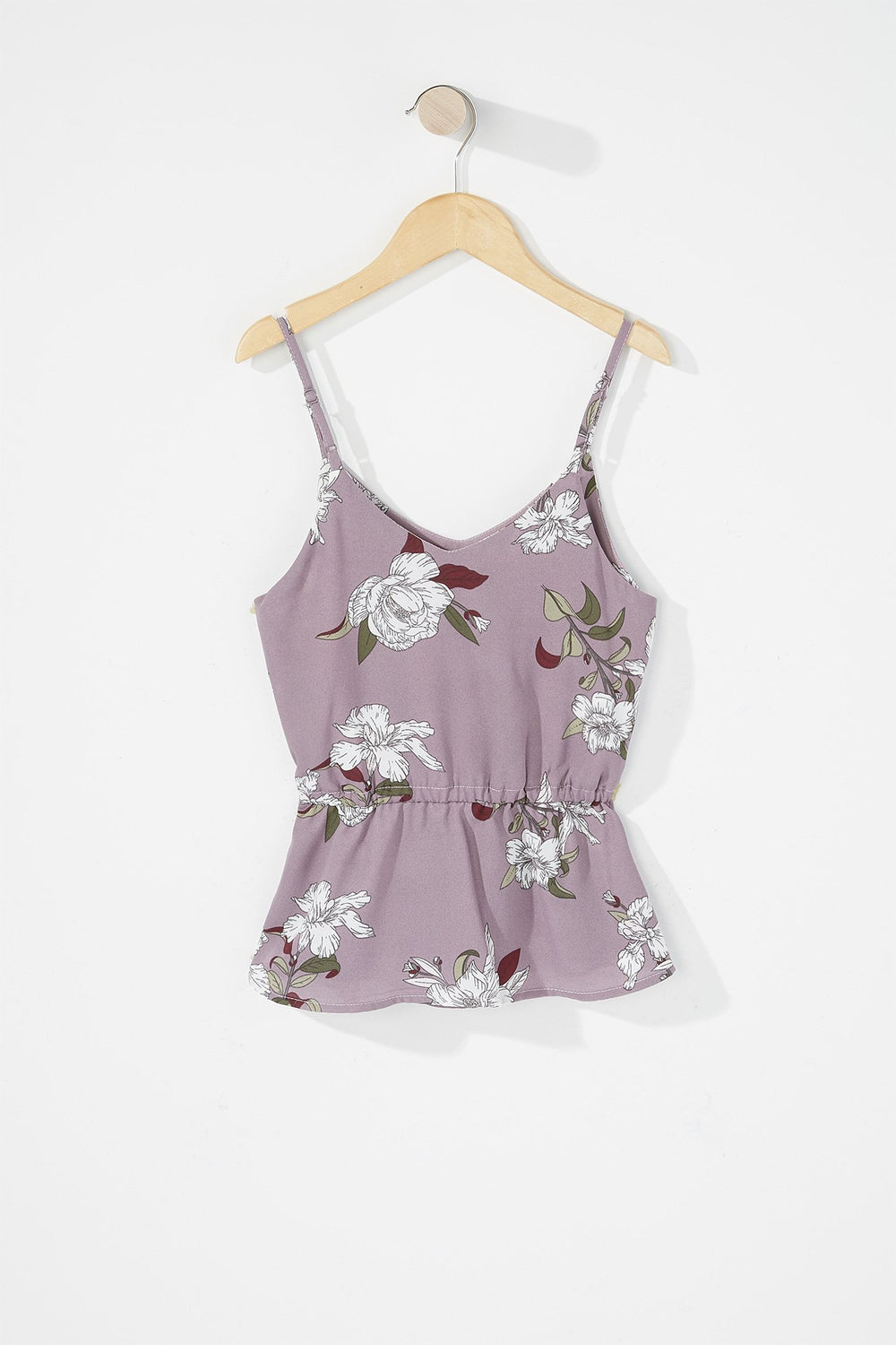 Kids Blouse volantée fleurie avec attache pour fille Mauve