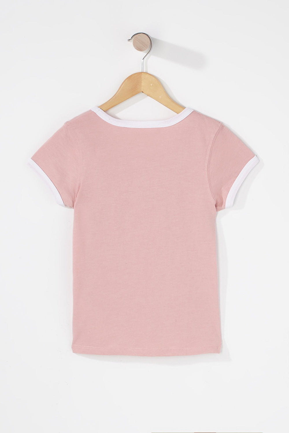 Kids Girls Graphic Ringer T-Shirt Mauve