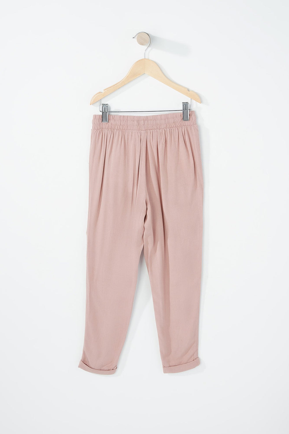 Kids Girls Roll-Up Lightweight Drawstring Jogger Mauve