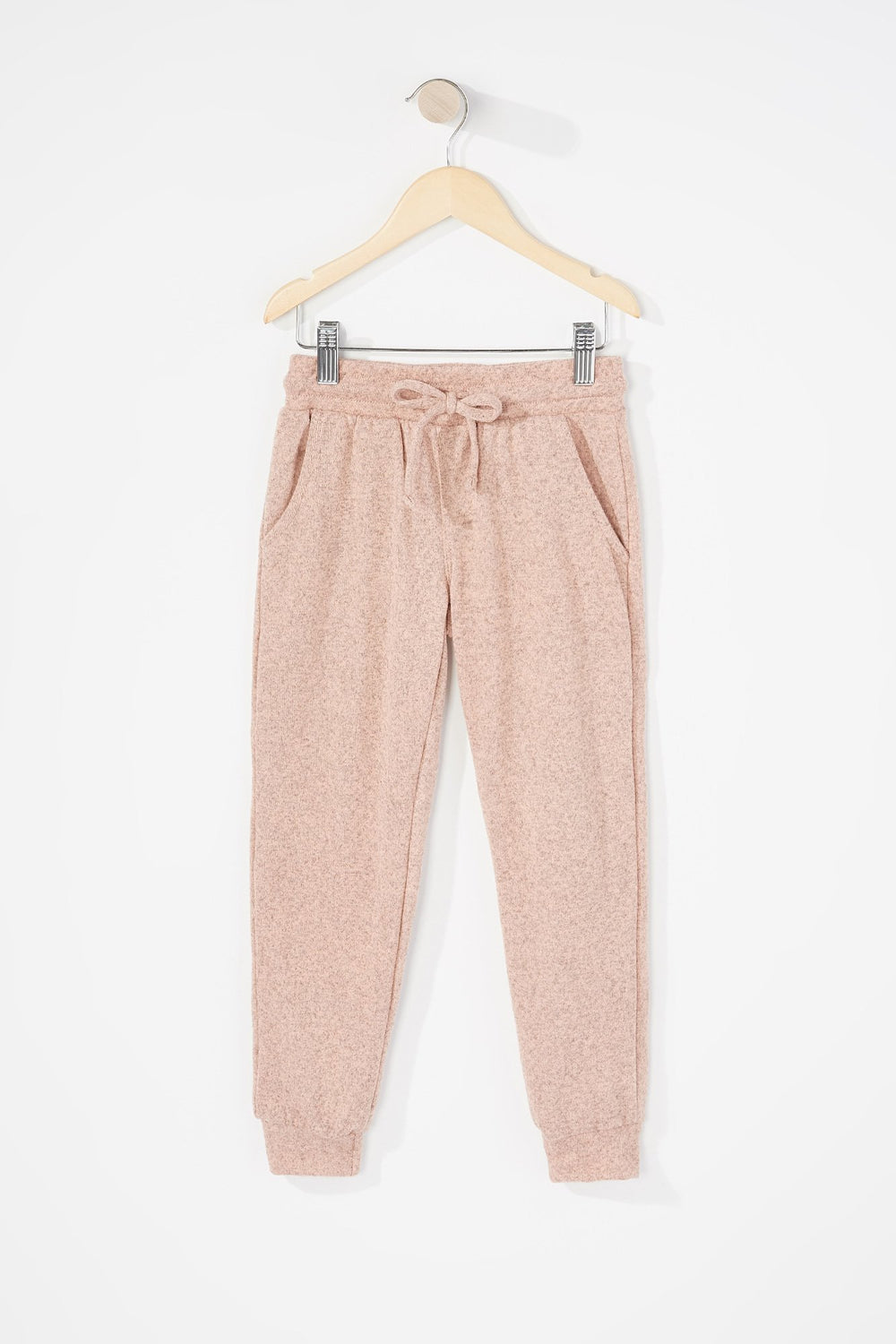 Kids Pantalon de jogging en molleton à taille coulissante Mauve