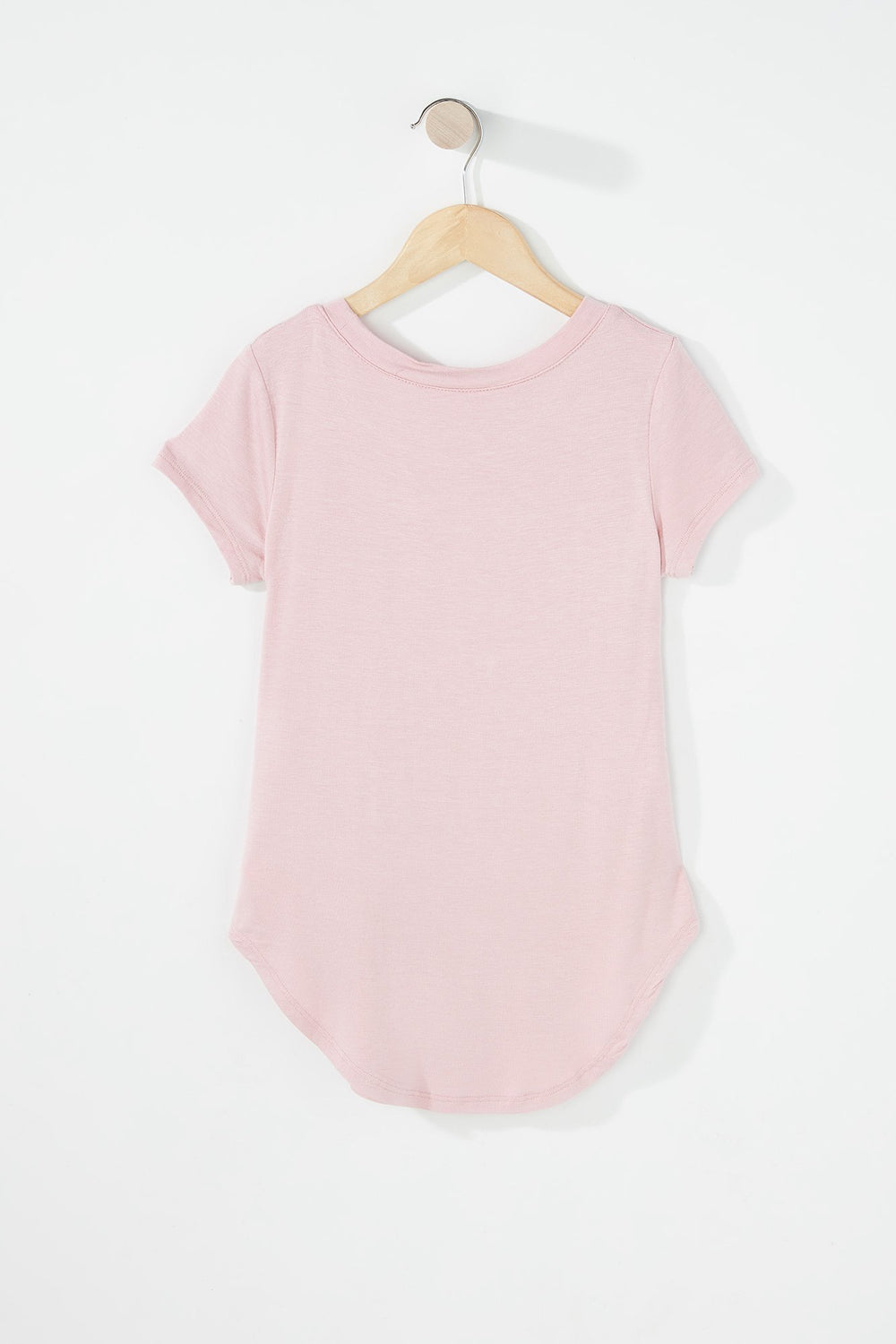 Kids T-shirt léger à ourlet arrondi pour fille Mauve