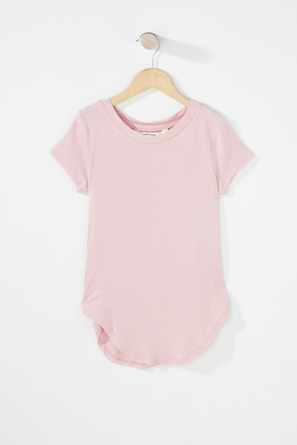Kids T-shirt léger à ourlet arrondi pour fille Mauve