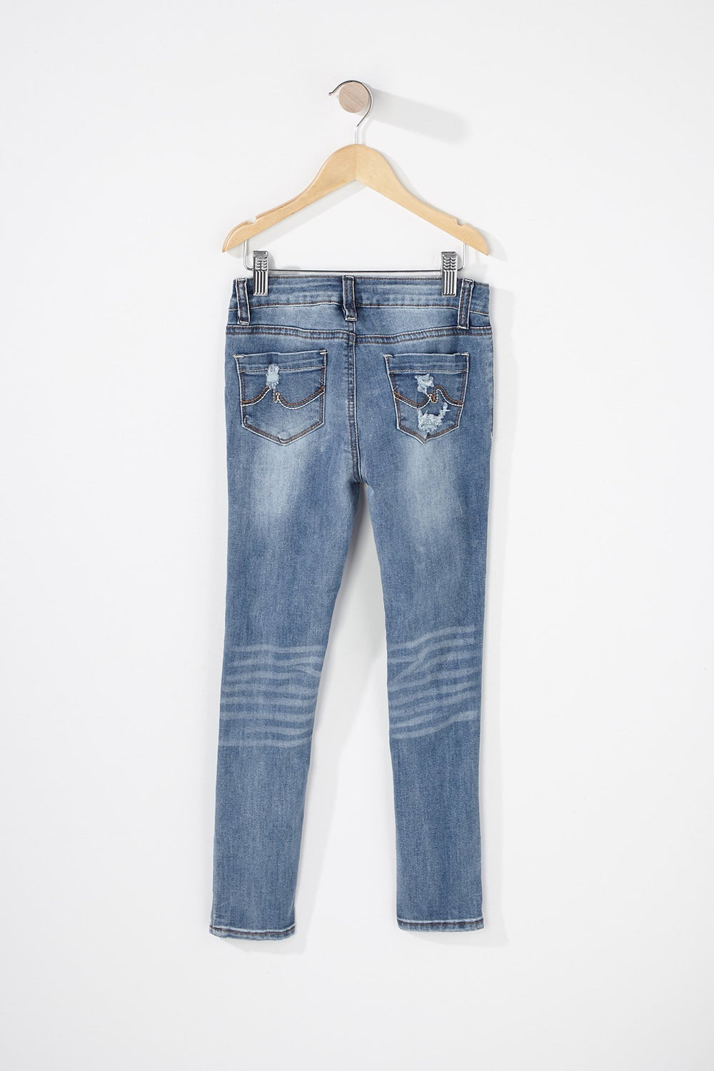 Kids Girls Distressed Skinny Jean Medium Blue