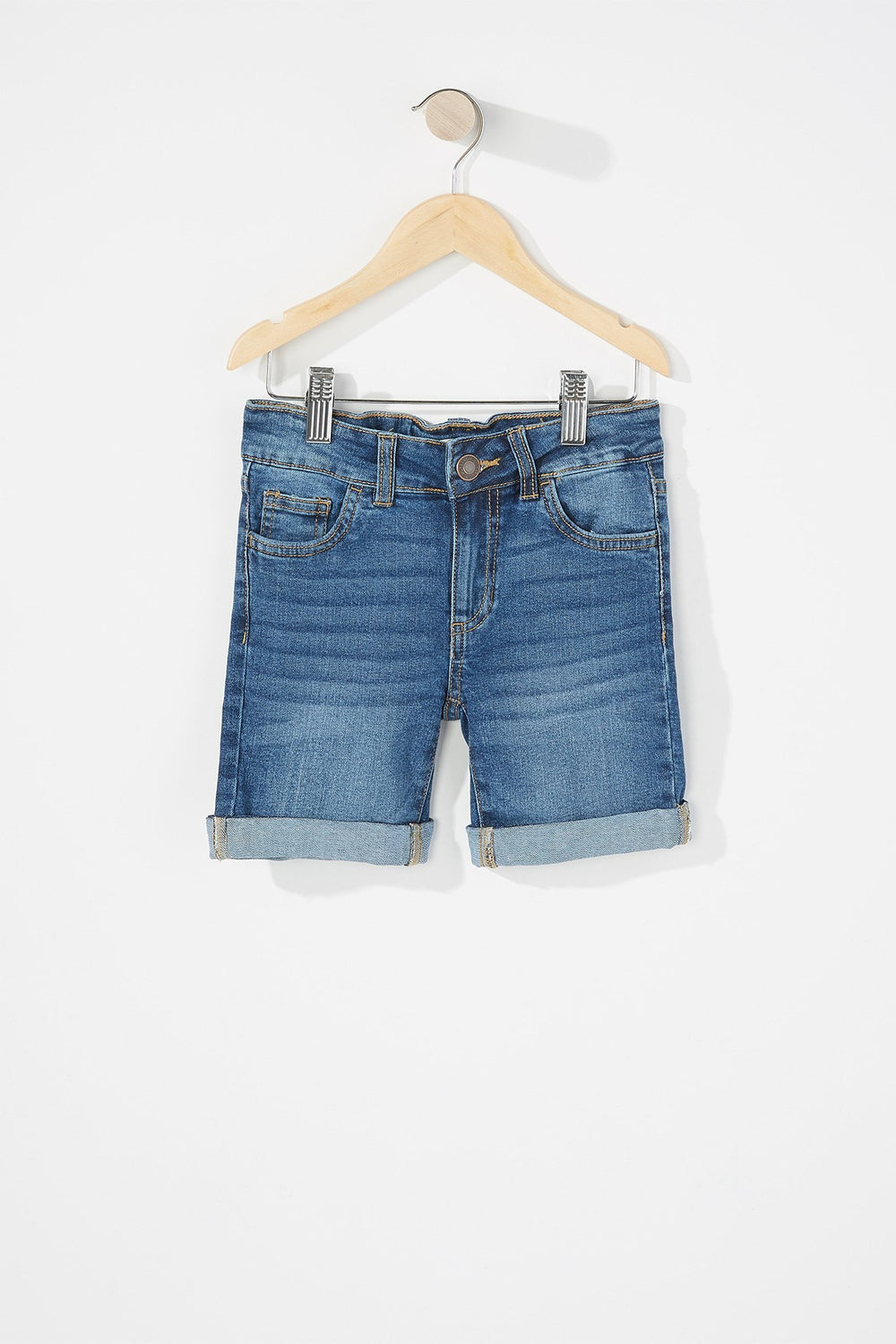 Kids Girls Roll-Up Bermuda Short Medium Blue