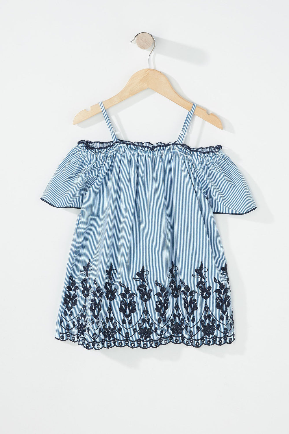 Kids Blouse volantée à broderies et épaules dénudées pour fille Milleraies