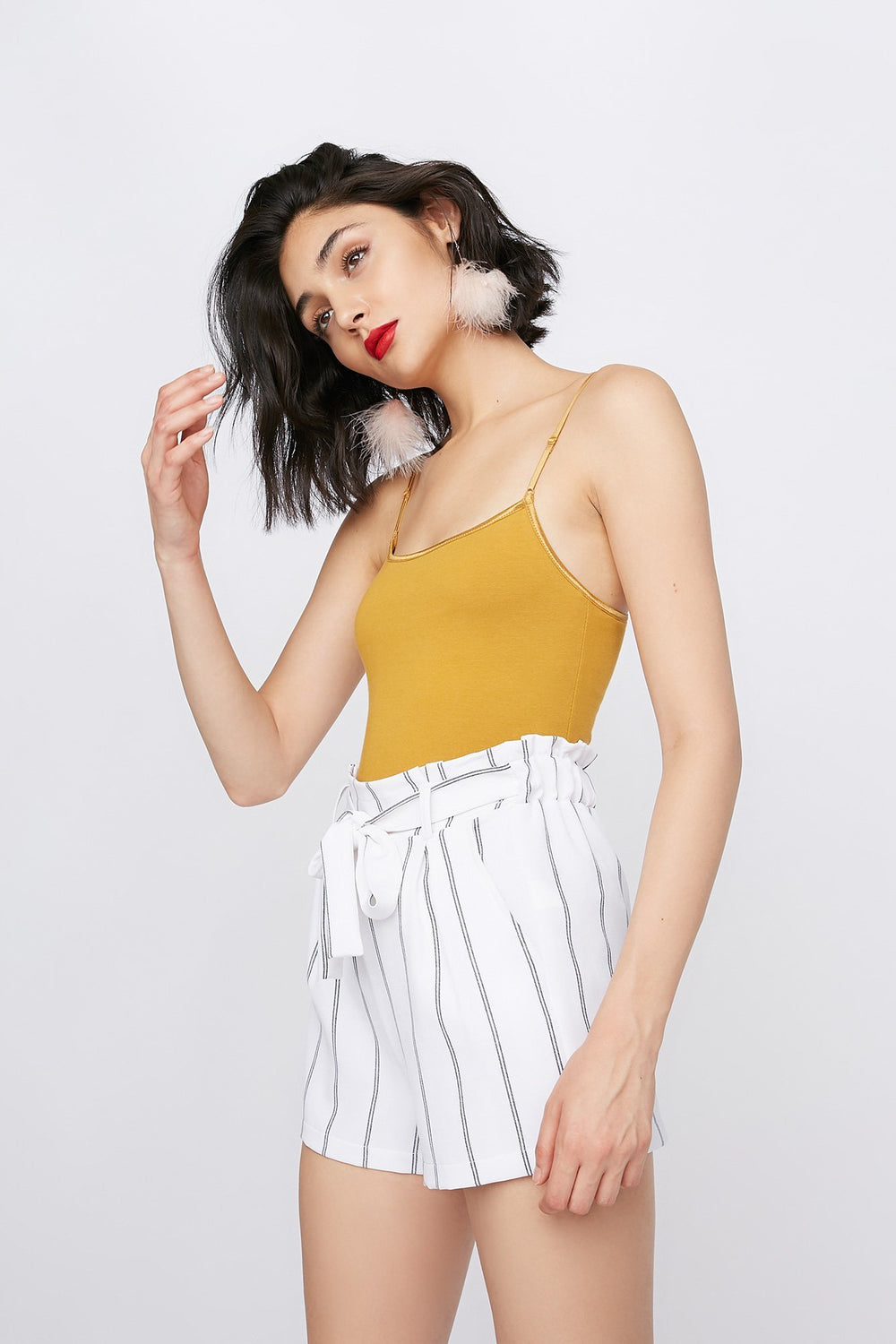 Women Camisole de base super extensible Moutarde