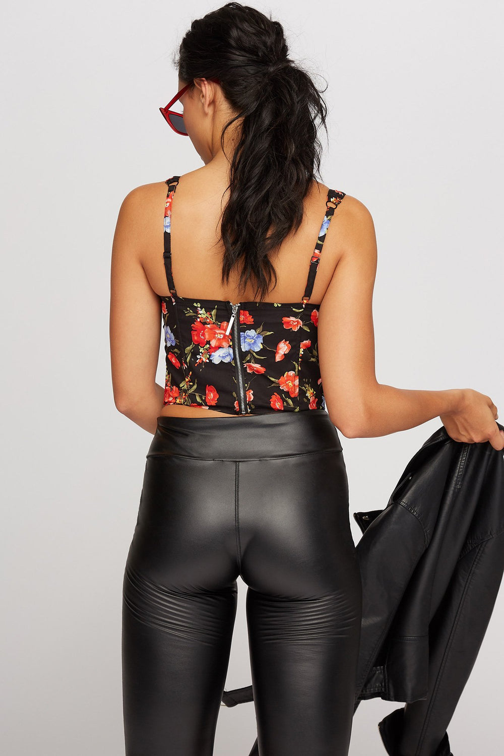 Women Bustier imprimé noué devant Multi