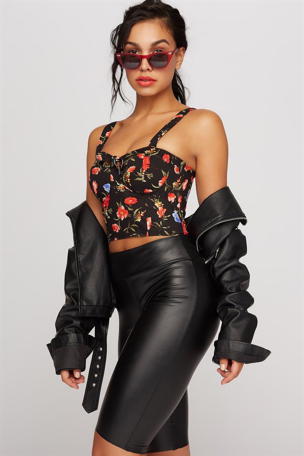 Women Bustier imprimé noué devant Multi